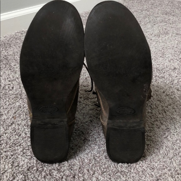 Steve Madden Leather Lace Up Zipper Back Boots - Picture 5 of 7